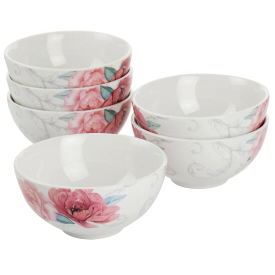Cheapest 🧨 Martha Stewart 6 Inch Fine Ceramic 6 Piece Floral Decorated Cereal Bowl Set - 6 Piece 🤩 2 Cheapest 🧨 Martha Stewart 6 Inch Fine Ceramic 6 Piece Floral Decorated Cereal Bowl Set - 6 Piece 🤩 - Image 2