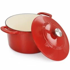 Flash Sale 🌟 Martha Stewart Enameled Cast Iron 7 Quart Dutch Oven With Lid In Red 🎁 -Martha Stewart Sales unnamed file 4280
