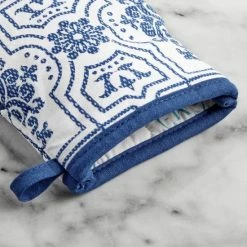 Promo 😀 Martha Stewart Stripe Medallion Mini Oven Mitt Set, Blue, 2 Piece - 5.5"x8" 💯 -Martha Stewart Sales unnamed file 4290