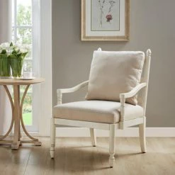 Cheap 🎁 Braxton Cream Accent Chair By Martha Stewart 🥰