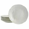 Best Sale 👏 Martha Stewart 6 Piece Wood Patterned Dessert Plate Set In White 😉