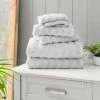 Flash Sale ⭐ Martha Stewart Textured Geometric Cotton 6 Piece Towel Set Navy 😉