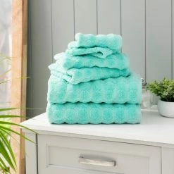 Flash Sale ⭐ Martha Stewart Textured Geometric Cotton 6 Piece Towel Set Navy 😉 -Martha Stewart Sales unnamed file 603