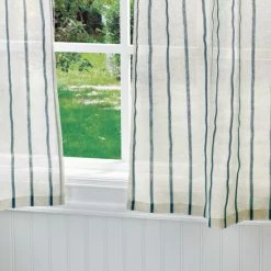 Flash Sale 🎉 Martha Stewart Laguna Stripe 3-piece Curtain Tier And Valance Set Navy ⌛ -Martha Stewart Sales unnamed file 608