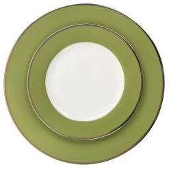 Best Pirce 🔔 Martha Stewart Gold Rimmed 12pc Fine Ceramic Dinnerware Set In Green 🔔 -Martha Stewart Sales unnamed file 652