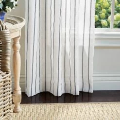 Best Pirce 😀 Martha Stewart Laguna Stripe Semi-Sheer Tie Tab Curtain Panel Pair ❤️ -Martha Stewart Sales unnamed file 656