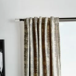 Hot Sale 😉 Martha Stewart Monroe Metallic Velvet Back Tab Curtain Panel Pair Grey 👍 -Martha Stewart Sales unnamed file 679