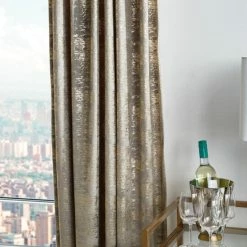 Hot Sale 😉 Martha Stewart Monroe Metallic Velvet Back Tab Curtain Panel Pair Grey 👍 -Martha Stewart Sales unnamed file 681