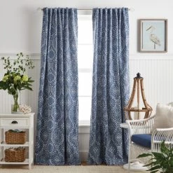 Best Pirce ❤️ Martha Stewart Bandana Back Tab Curtain Panel Pair Grey 🔔
