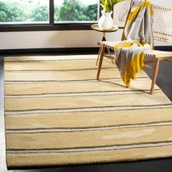 Hot Sale 😍 Martha Stewart By SAFAVIEH Chalk Stripe Wool/ Viscose Rug B Wheat F Beige ✨ -Martha Stewart Sales unnamed file 704