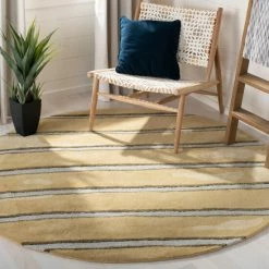 Hot Sale 😍 Martha Stewart By SAFAVIEH Chalk Stripe Wool/ Viscose Rug B Wheat F Beige ✨ -Martha Stewart Sales unnamed file 705