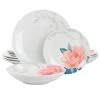 Wholesale 🧨 Martha Stewart 12 Piece Fine Ceramic Floral Dinnerware Set In White 🥰