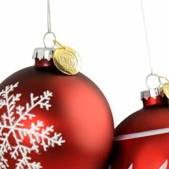 Budget 😍 Martha Stewart Holiday Snowflake Ball Ornament 4 Piece Set In Red 🌟 -Martha Stewart Sales unnamed file 798