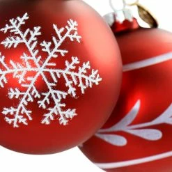 Budget 😍 Martha Stewart Holiday Snowflake Ball Ornament 4 Piece Set In Red 🌟 -Martha Stewart Sales unnamed file 799