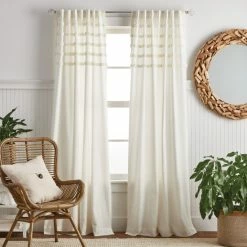 Best deal 🔔 Martha Stewart Water's Edge Back Tab Curtain Panel Pair White 🥰