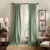 Best Sale 👏 Martha Stewart Lucca Velvet Blackout Back Tab Curtains - Panel Pair Or Valance Green 🧨