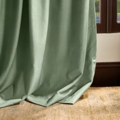 Best Sale 👏 Martha Stewart Lucca Velvet Blackout Back Tab Curtains - Panel Pair Or Valance Green 🧨 -Martha Stewart Sales unnamed file 87