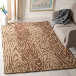 Deals 🥰 Martha Stewart By SAFAVIEH Handmade Layered Faux Bois Wool Rug Grey 💯