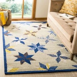 Hot Sale 🛒 Martha Stewart By SAFAVIEH Lemoyne Star Wool Rug Azurite Blue 🤩